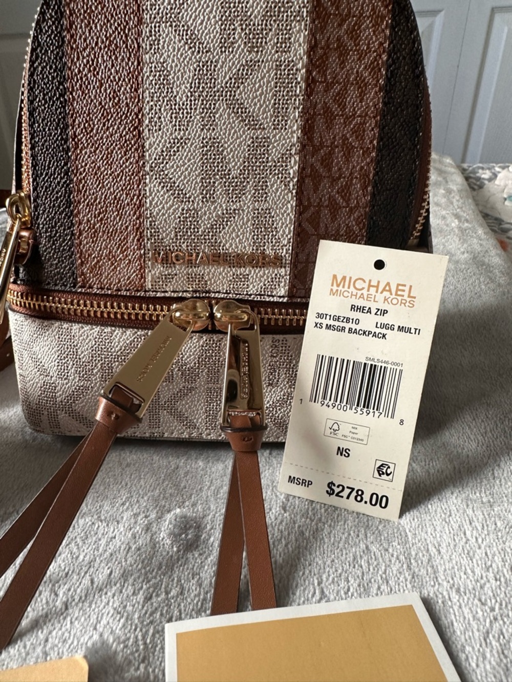 Michael Kors Lugg Multi Convertible Rhea Mini Backpack & Carmen Wallet NWT - Picture 2 of 16